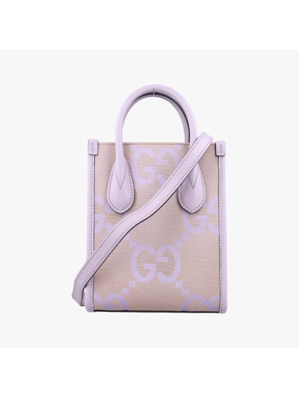 Gucci Jumbo GG Beige Purple Canvas Leather